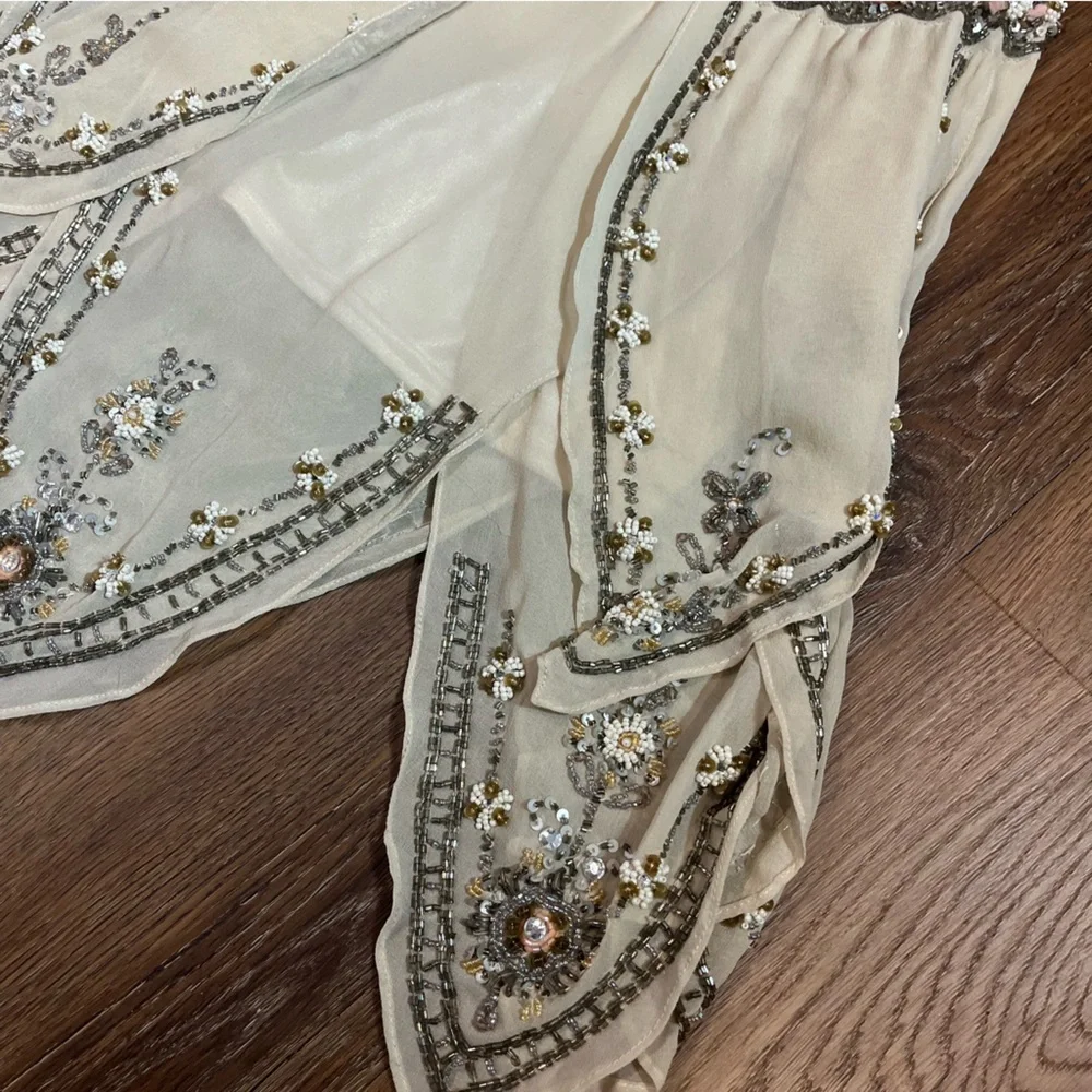 Vintage Y2K 100% Silk Beaded Dress Flapper Dress Vintage Silk Dress Fairy - Picture 5 of 9